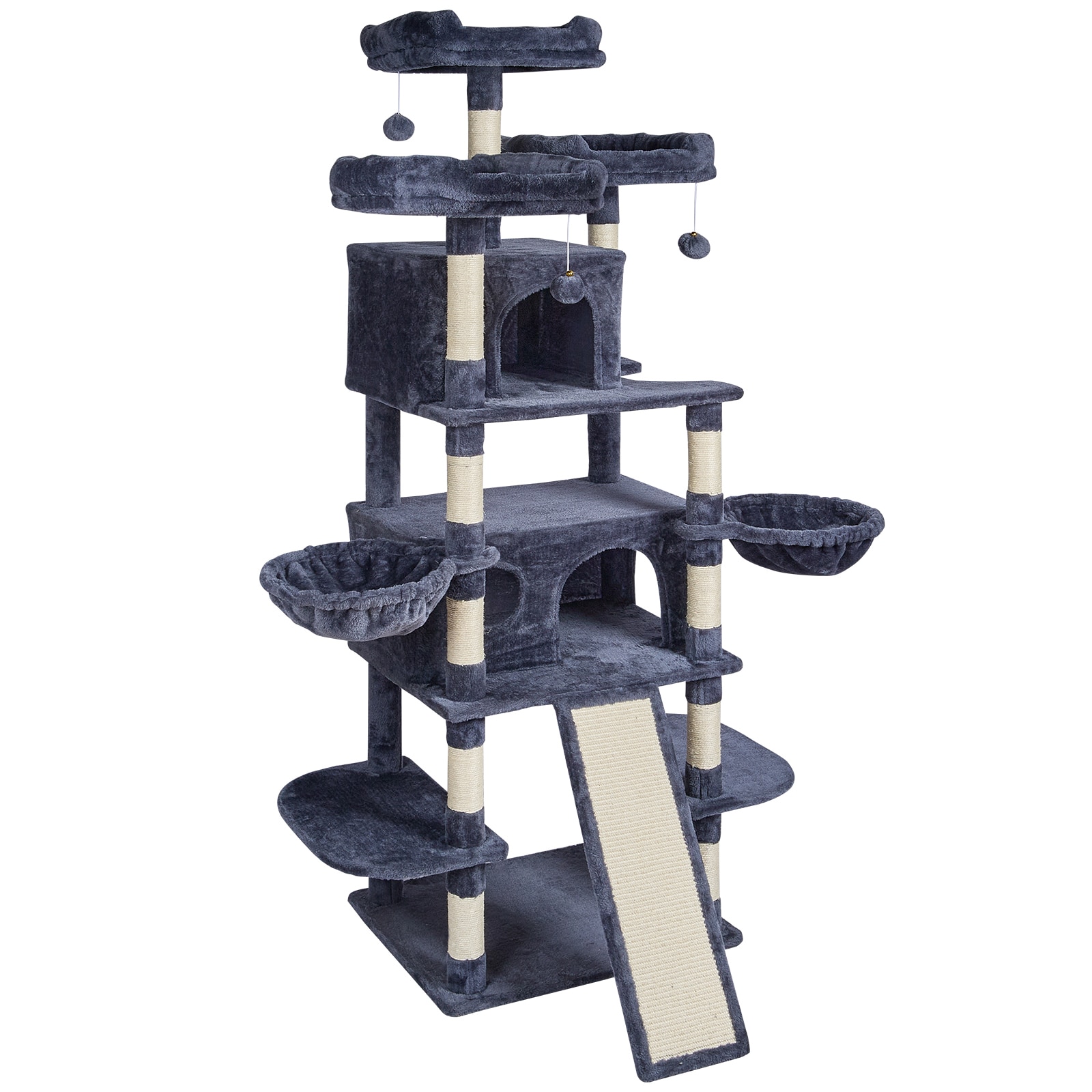 Cat Tree 68.5" Cat Tower For Indoor Cats With Cat Condos Scratching Post_voghion.com